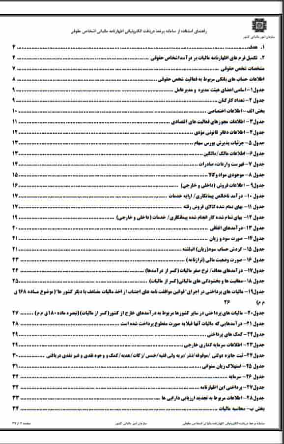 مشمولان ثبت اظهارنامه مالیاتی
